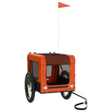 VidaXL Fahrradanhänger für Hunde, Oxford-Stoff und Eisen, Orange und Schwarz