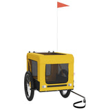 Vidaxl Dog Bike Trailer Oxford Tessuto e ferro giallo e nero