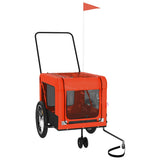 Vidaxl hondenfietstrailer oxford stof en ijzer oranje en zwart