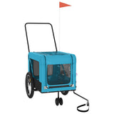 VidaXL Hundefahrradanhänger Oxford-Stoff und Eisenblau und Schwarz