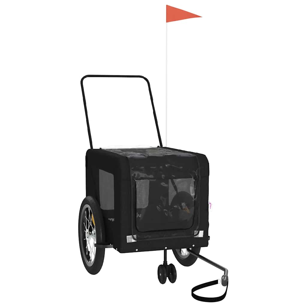 Vidaxl hondenfietstrailer oxford stof en ijzer zwart