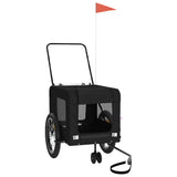 Vidaxl hondenfietstrailer oxford stof en ijzer zwart