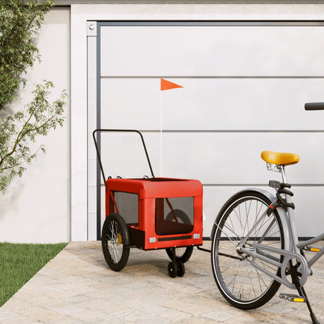 Vidaxl Dog Bike Trailer Oxford Stoff und Eisenorange und Schwarz