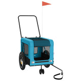 VidaXL Hundefahrradanhänger Oxford-Stoff und Eisenblau und Schwarz