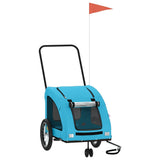 Vidaxl hondenfietstrailer oxford stof en ijzer blauw