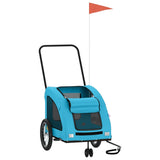 Vidaxl hondenfietstrailer oxford stof en ijzer blauw