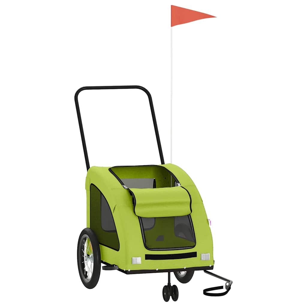 VidaXL Hundefahrradanhänger Oxford-Stoff und Eisengrün