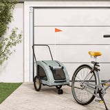 Vidaxl Dog Bike Trailer Oxford Fabric and Iron Grey