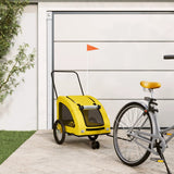 Vidaxl Dog Bike Trailer Oxford Fabric et Iron Yellow