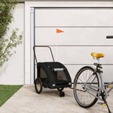 Vidaxl Dog Bike Trailer Oxford Fabric and Iron Black