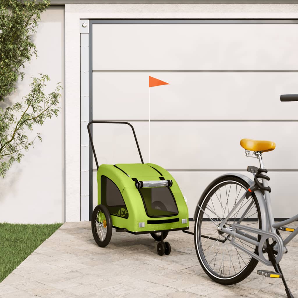 Vidaxl Bike Trailer Oxford a železnou zelenou