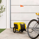 Vidaxl Dog Bike Trailer Oxford Stoff und Eisengelb und Schwarz