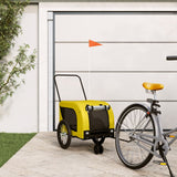 VidaXL Dog bike trailer Oxford fabric and iron yellow and black