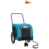 Vidaxl Dog Bike Trailer Oxford Stoff und Eisenblau und Schwarz