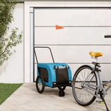 Vidaxl Dog Bike Trailer Oxford Stoff und Eisenblau und Schwarz