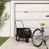 Vidaxl Dog Bike Trailer Oxford Tessuto e Iron Black