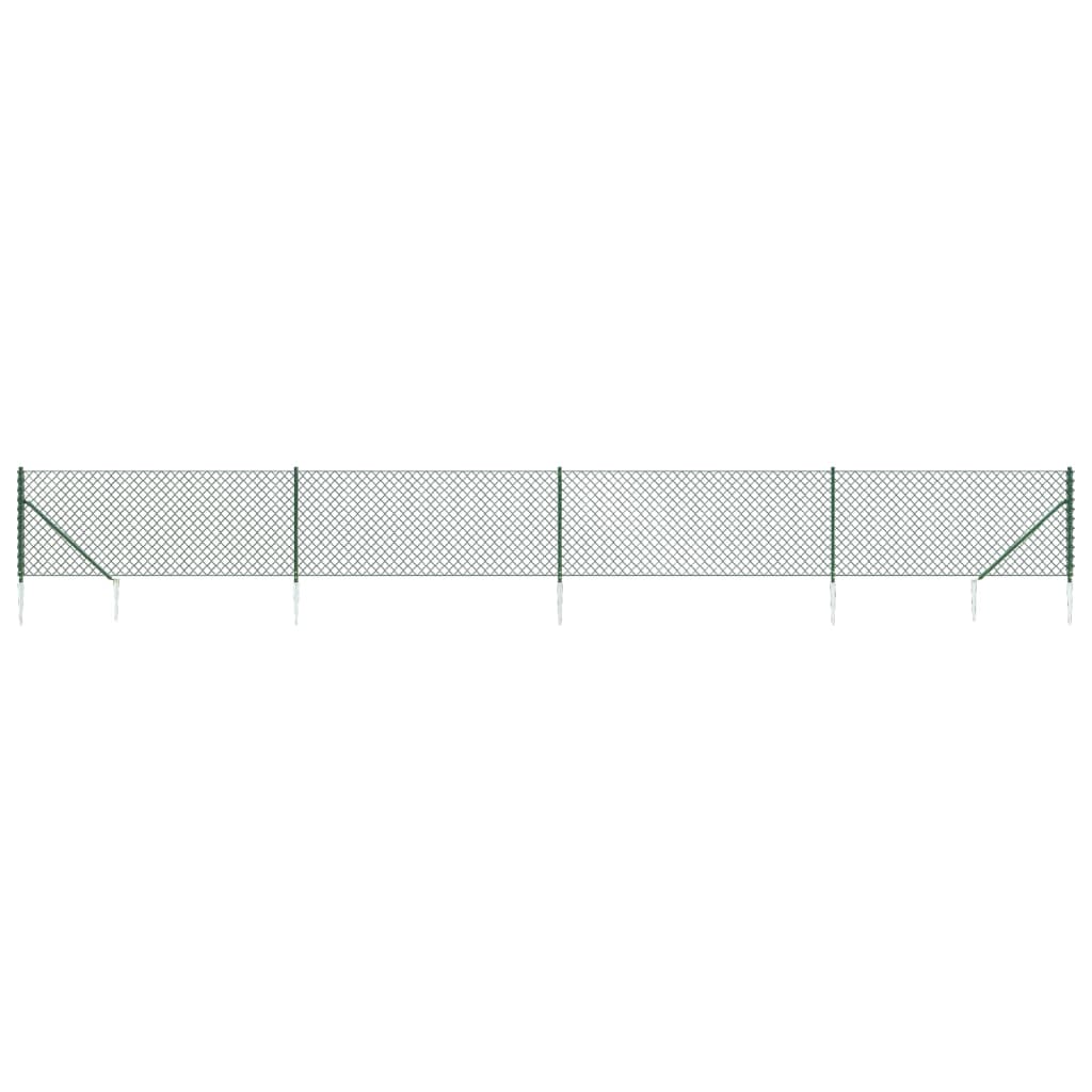 Vidaxxl-Maschenzaun mit Erdankern 0,8x10 m grün