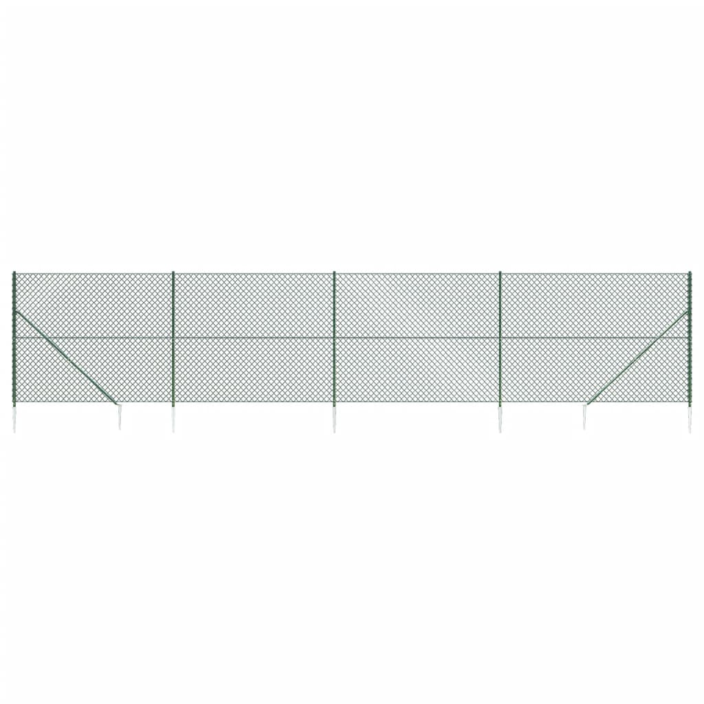 Vidaxxl-Maschenzaun mit Erdankern 1,6x10 m grün