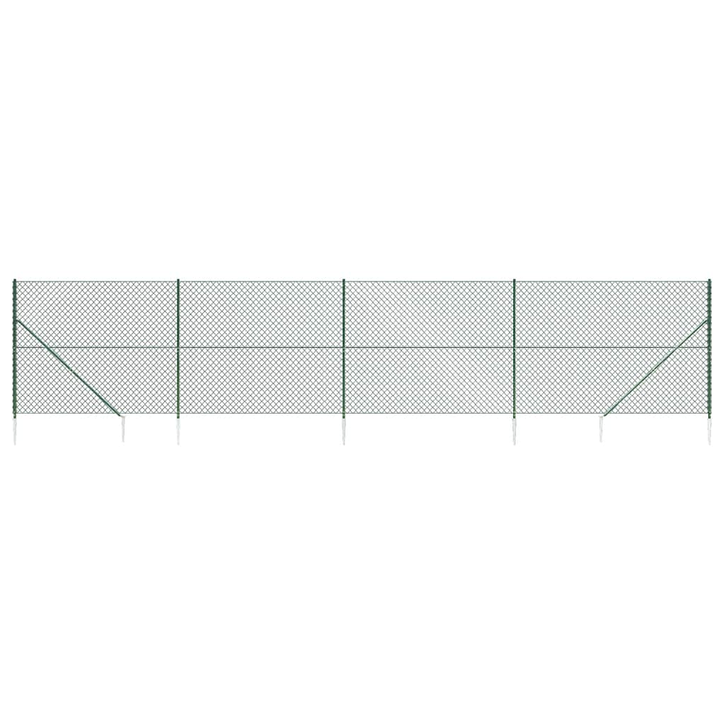 Vidaxxl-Maschenzaun mit Erdankern 1,6x10 m grün