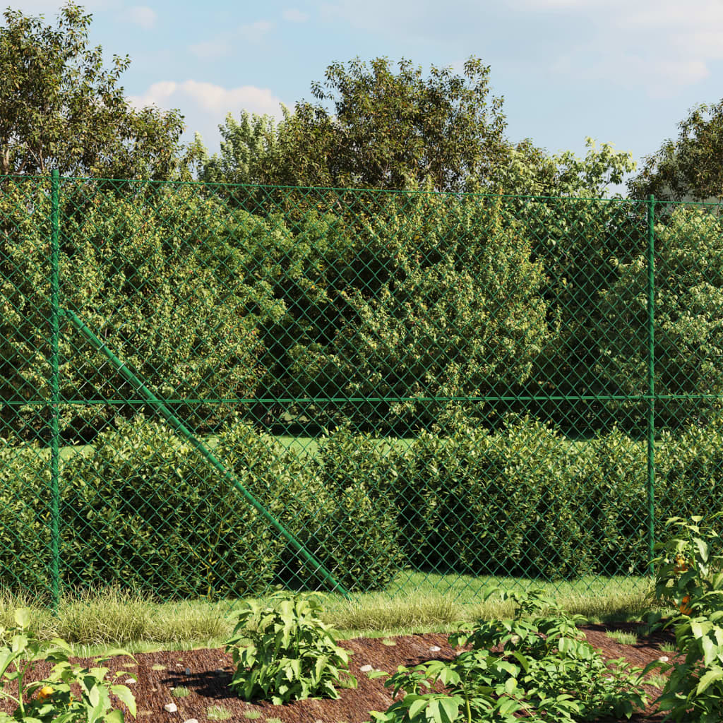 Vidaxxl-Maschenzaun mit Erdankern 1,6x10 m grün