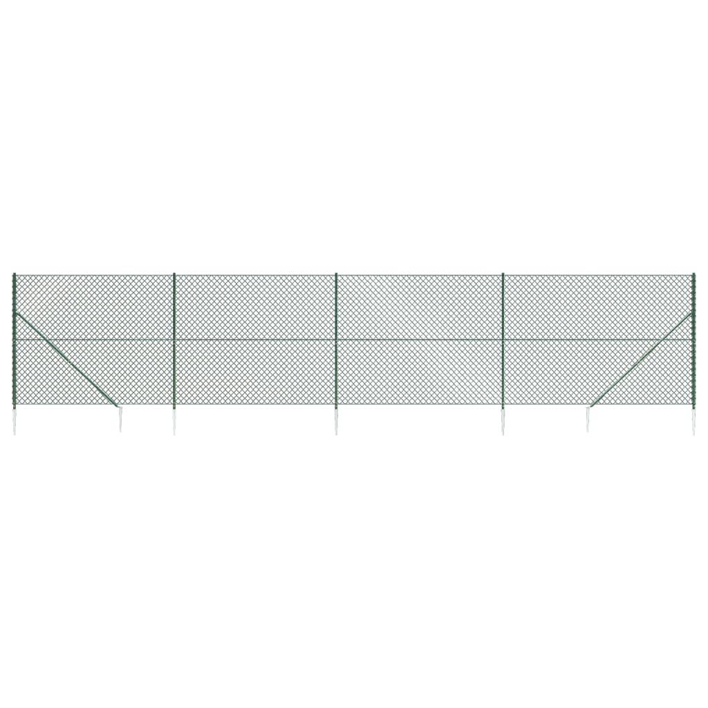 Vidaxxl-Maschenzaun mit Erdankern 1,8x10 m grün