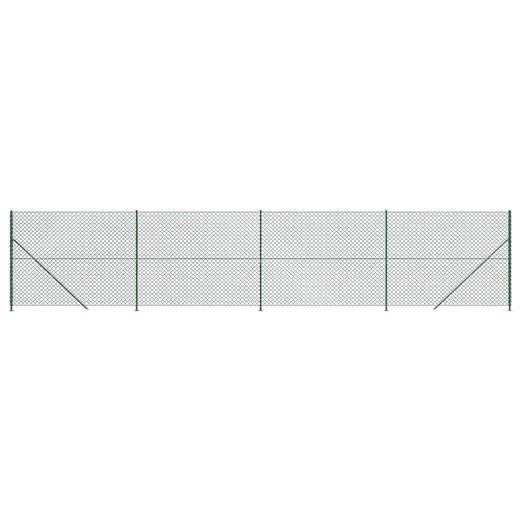 VidaXL-Gitterzaun mit Flansch 1,4x10 m grün