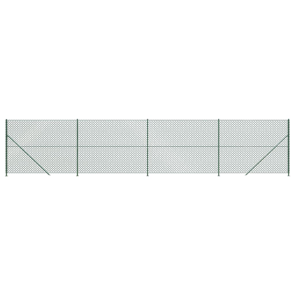 VidaXL-Gitterzaun mit Flansch 2,2x10 m grün