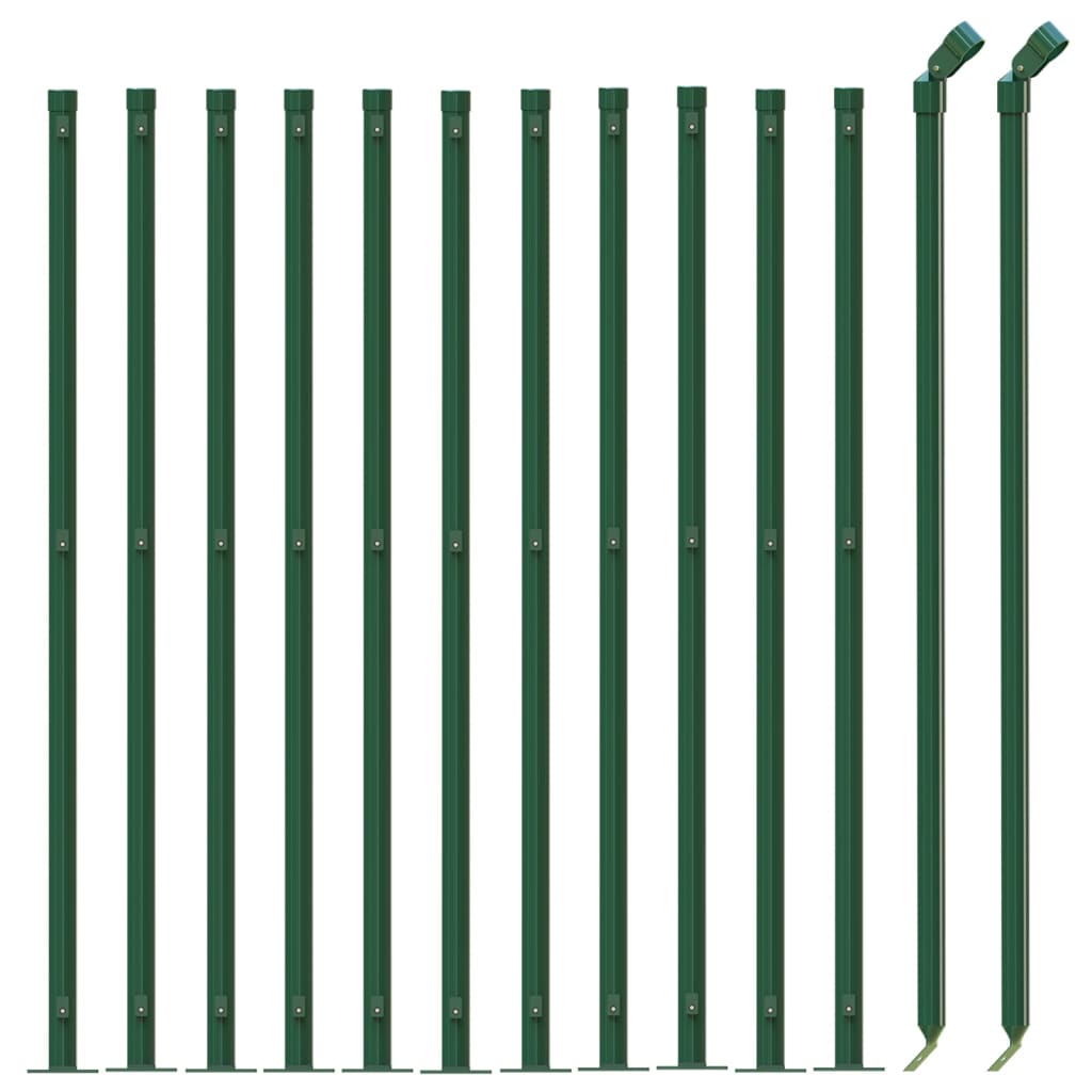 VidaXL-Gitterzaun mit Flansch 1x25 m grün