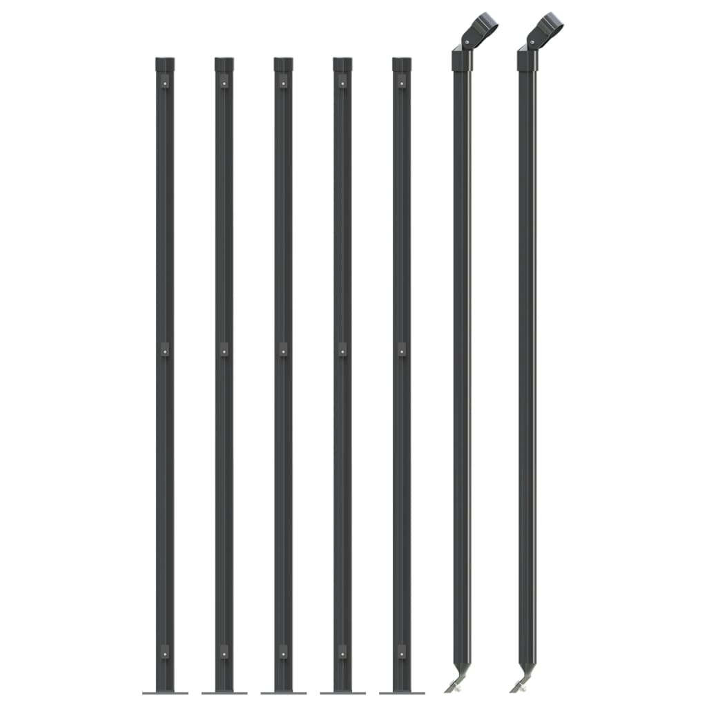 Vidaxl-Gitterzaun mit Flansch 1x10 m Anthrazit