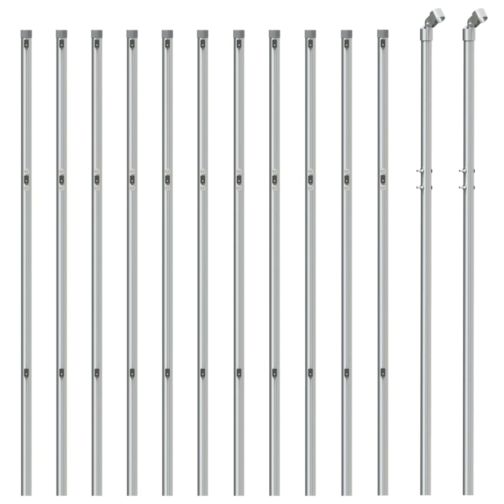 VidaXL Maschendrahtzaun 0,8x25 m silberfarben