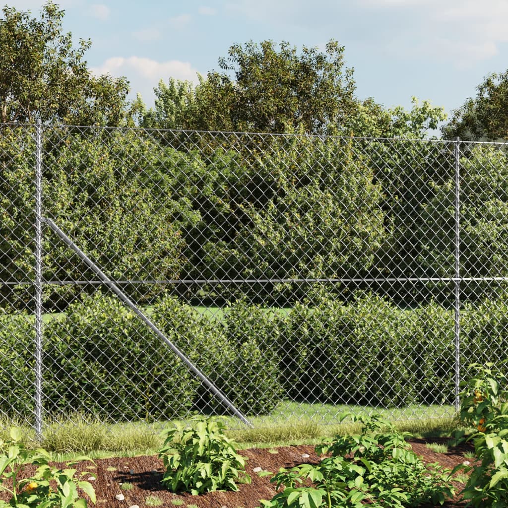 Fence à mailles Vidaxl avec ancres de terre 1,8x10 m de couleur argentée