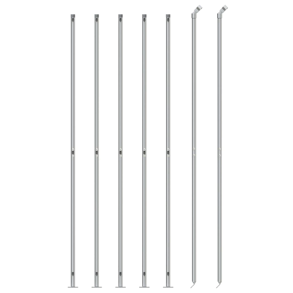 Vidaxl-Gitterzaun mit Flansch 1,4x10 m silberfarben