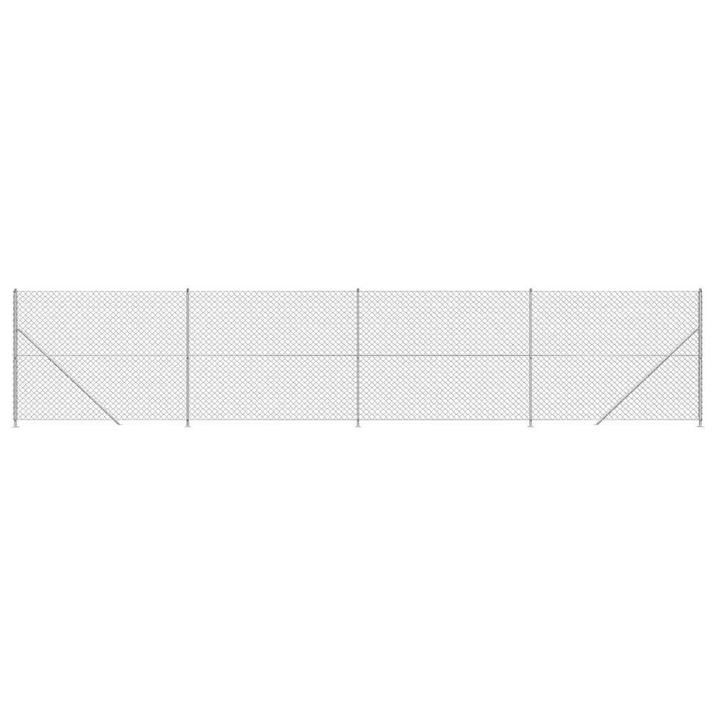 Vidaxl-Gitterzaun mit Flansch 1,8x10 m silberfarben