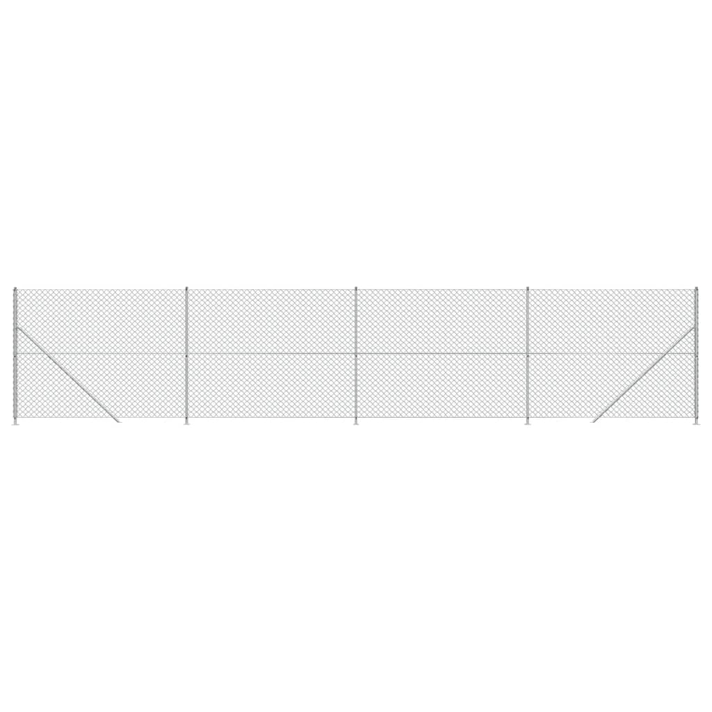 Vidaxl-Gitterzaun mit Flansch 2x10 m silberfarben