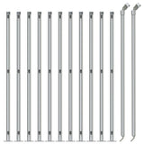 Vidaxl-Gitterzaun mit Flansch 0,8x25 m silberfarben