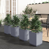 Vidaxl Planters 4 st 30x30x37 cm Polypropene dark gray