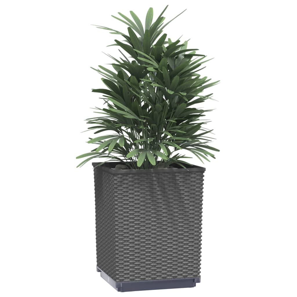 Vidaxl plantenbakken 4 st 30x30x37 cm polypropeen zwart
