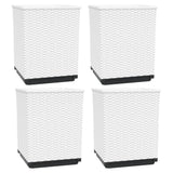 Vidaxl plantenbakken 4 st 30x30x37 cm polypropeen wit