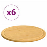 VIDAXL -Schneidebretter 6 Stcs Ø30x1,5 cm Bambus