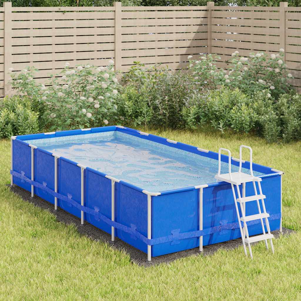 Vidaxx Schwimmbad-Bodenplane 420 x 220 cm, Polyester-Geotextil, hellgrau