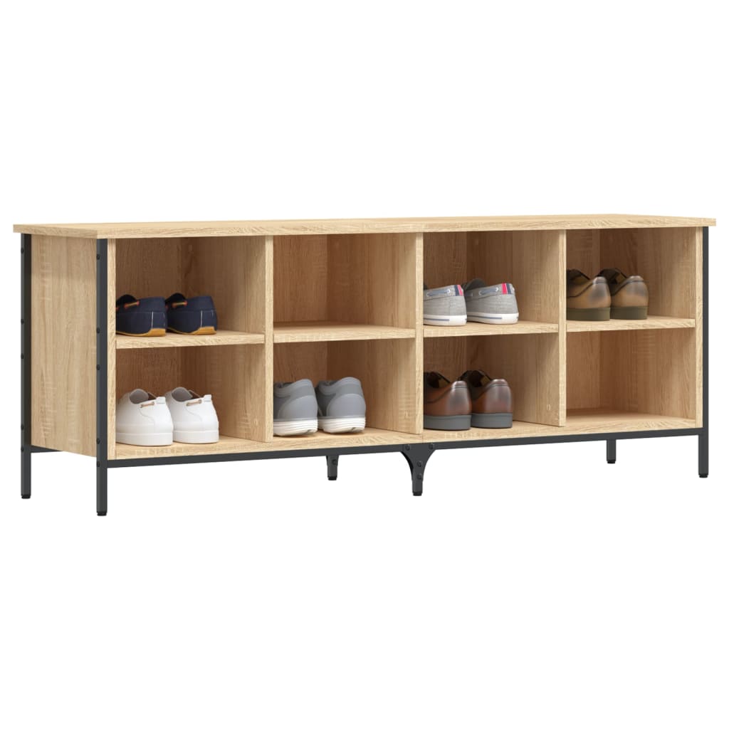 VidaXL Schuhschrank 131x35x50 cm Holzwerkstoff Sonoma-Eiche