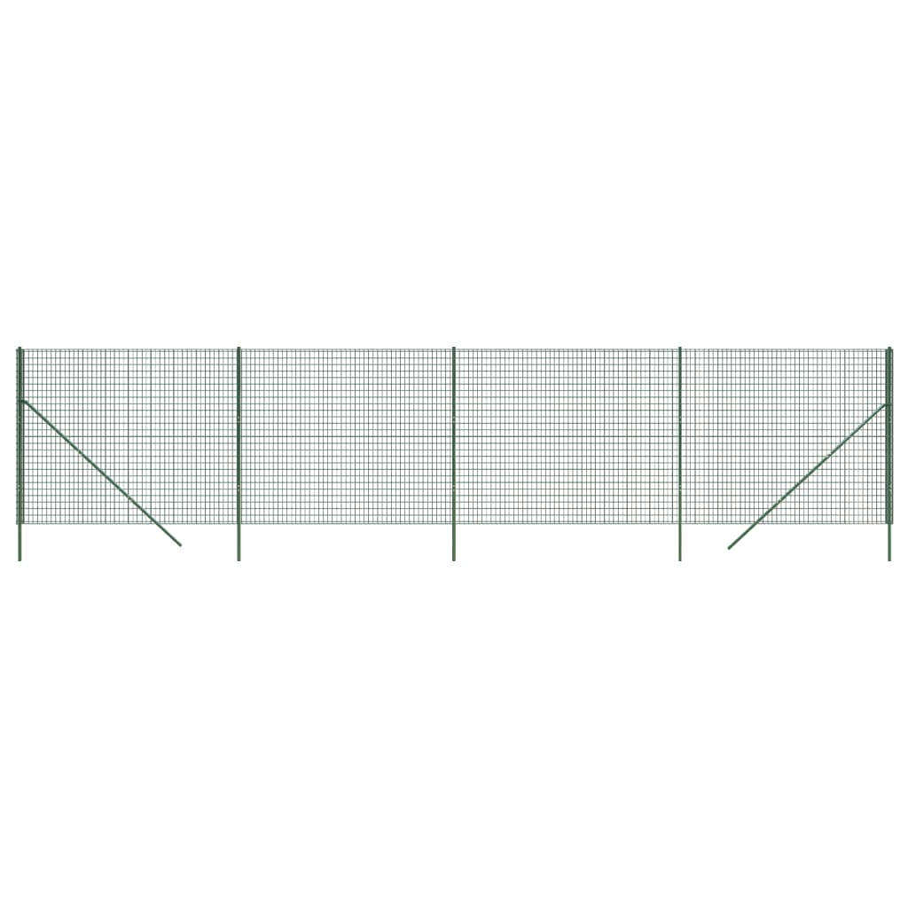 VIDAXL FILE MESH FET 2x10 m Green d'acciaio zincato