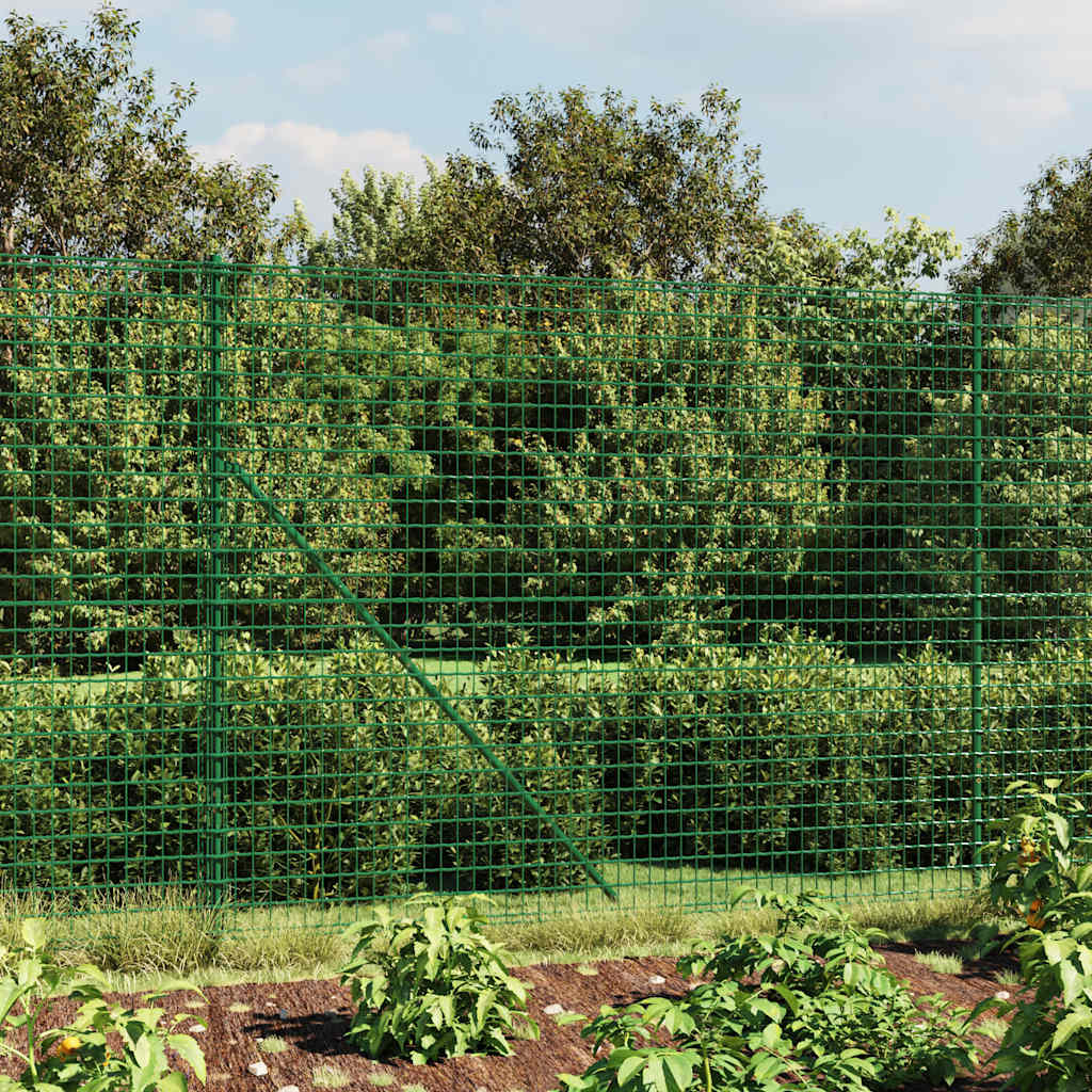 Vidaxxl Maschendrahtzaun 2x10 m verzinkter Stahl grün