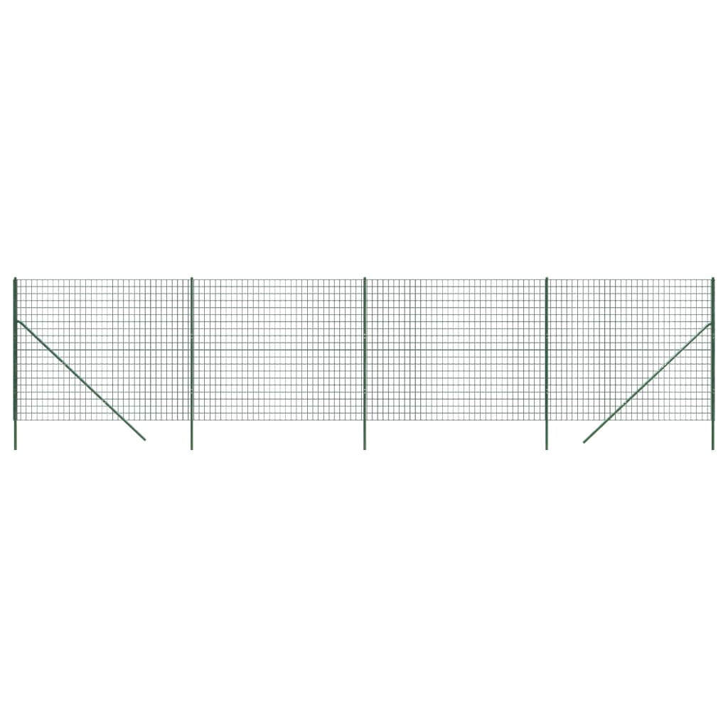 Vidaxl Mesh Mesh FET 1.6x10 M de acero galvanizado verde