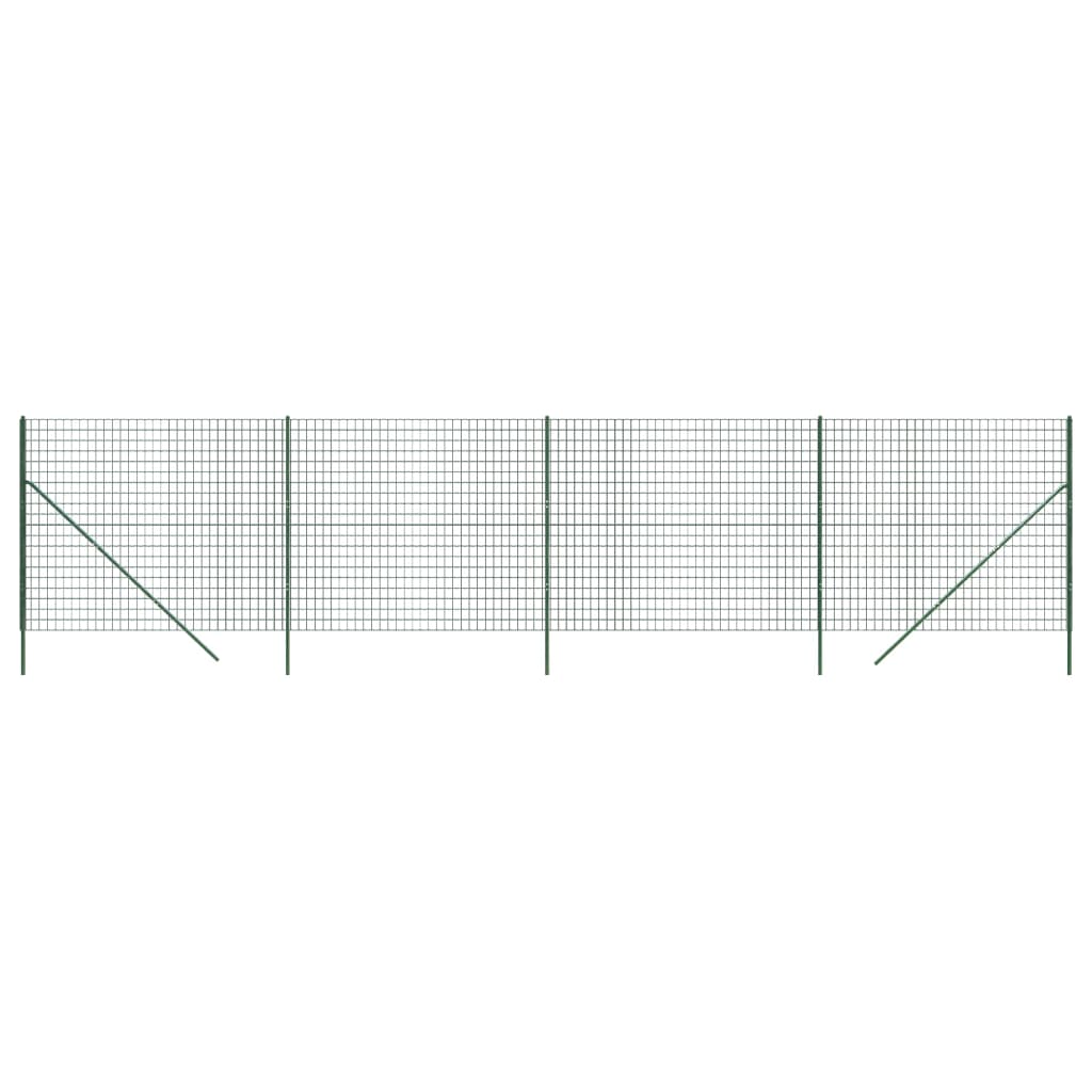 Vidaxxl Maschendrahtzaun 2x10 m verzinkter Stahl grün