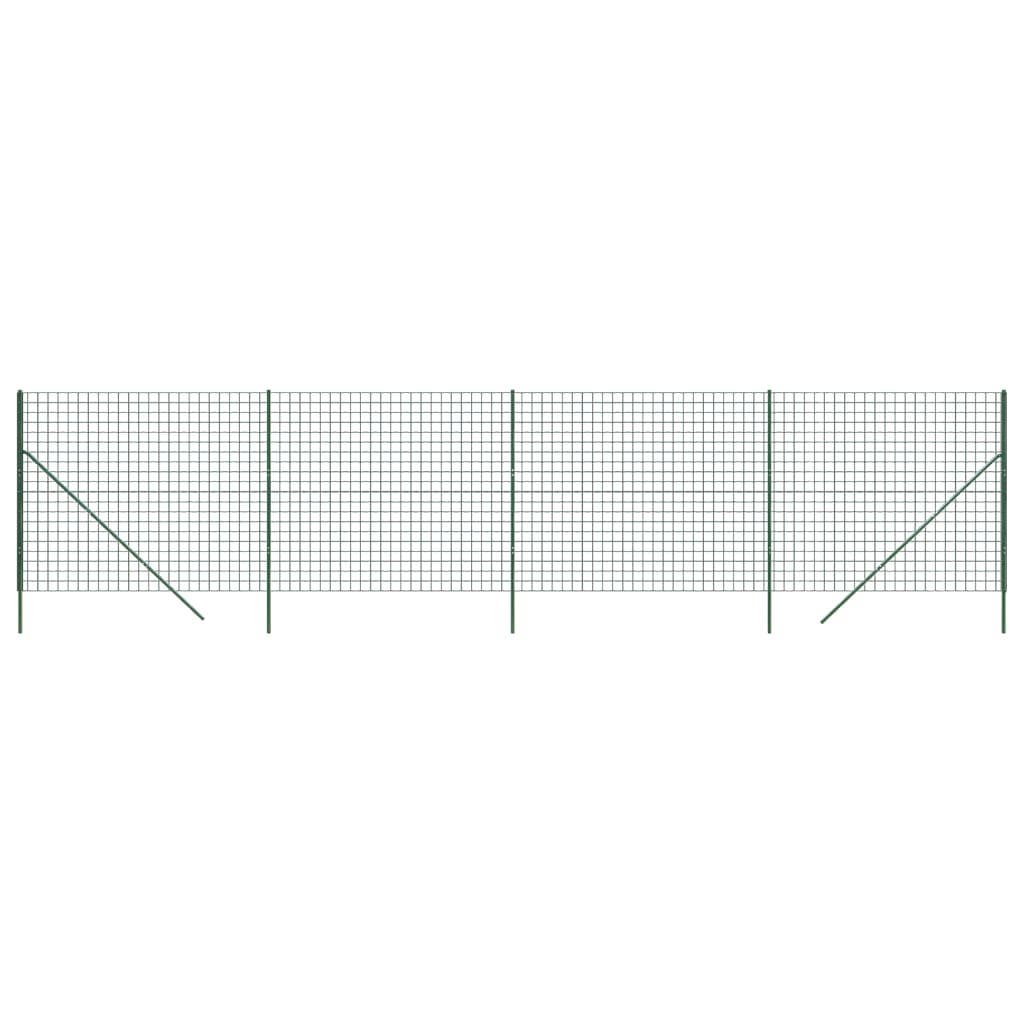 Vidaxl Mesh Mesh FET 1.4x10 M de acero galvanizado verde