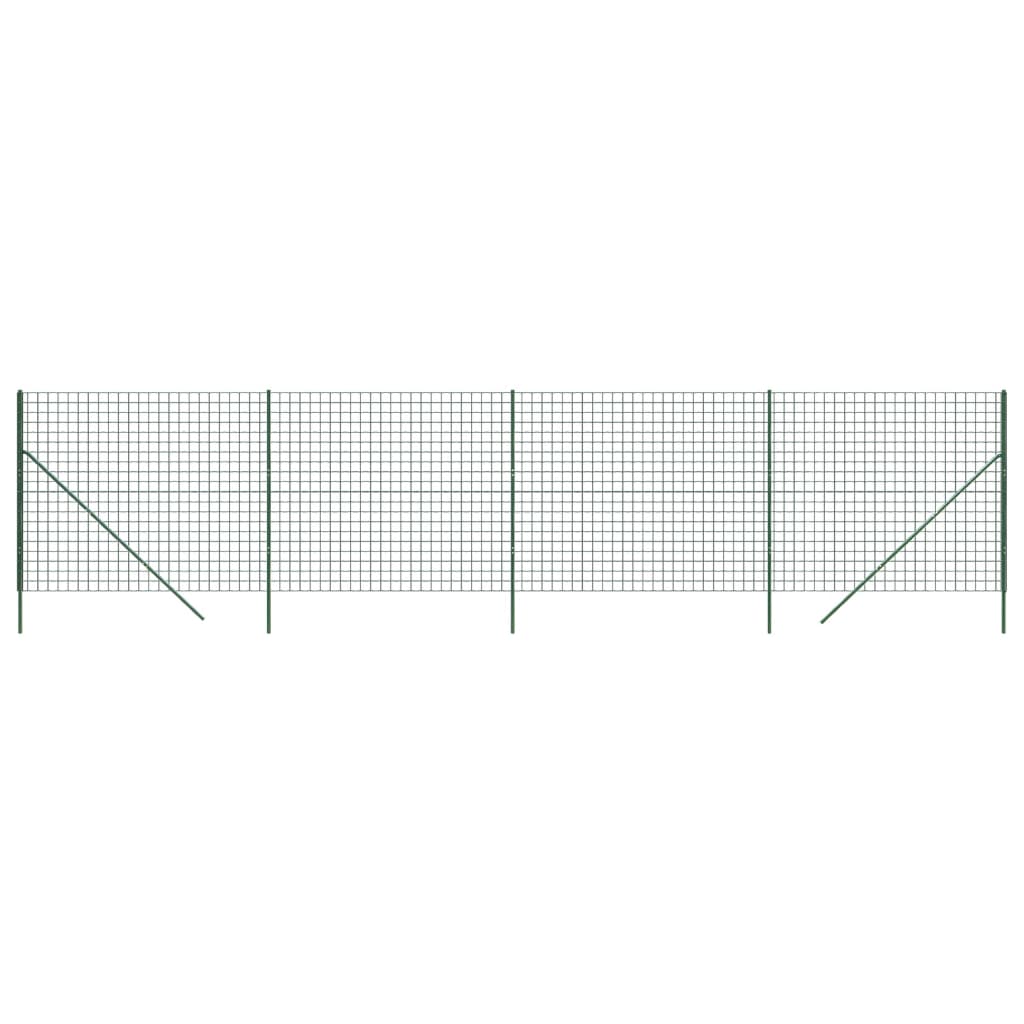 Vidaxxl Maschendrahtzaun 1,6x10 m verzinkter Stahl grün