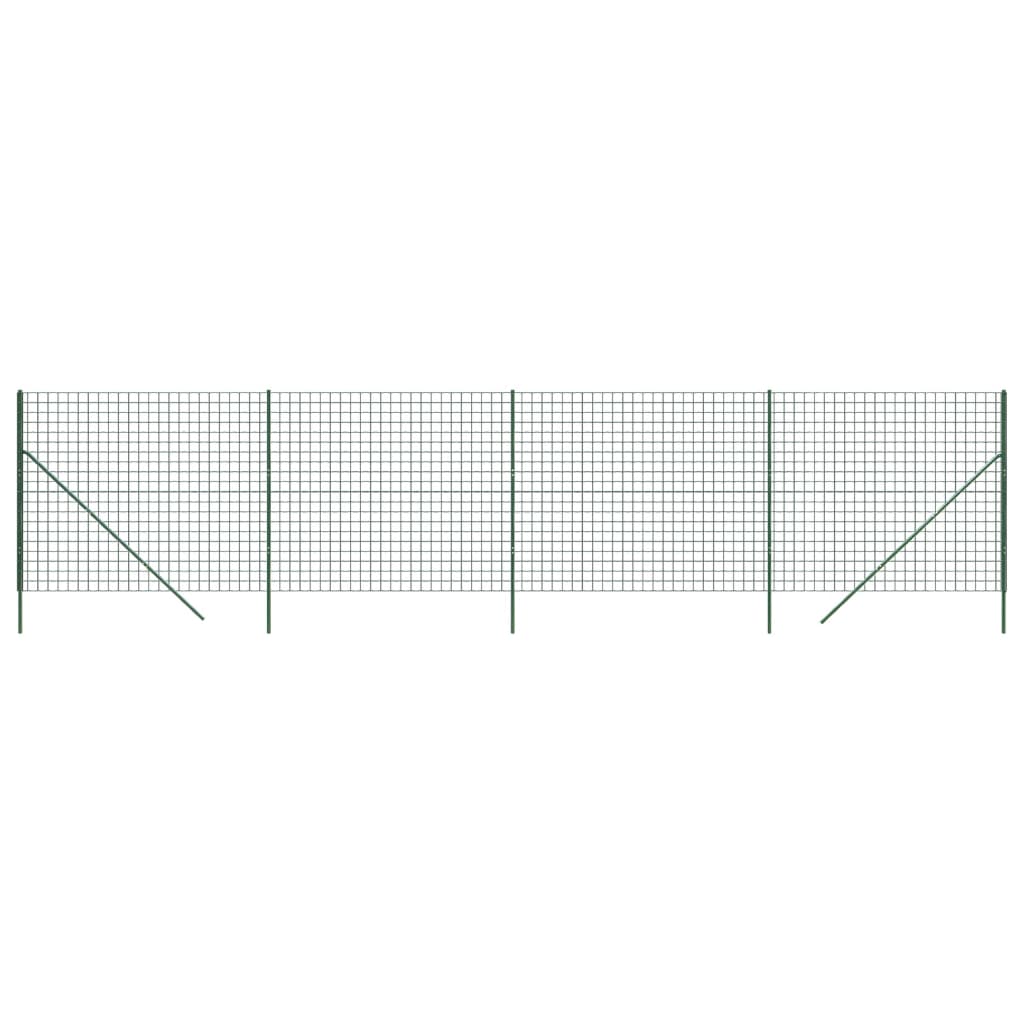 Vidaxl Wire Mesh Fet 1,6x10 M ocynkowana stalowa zielona