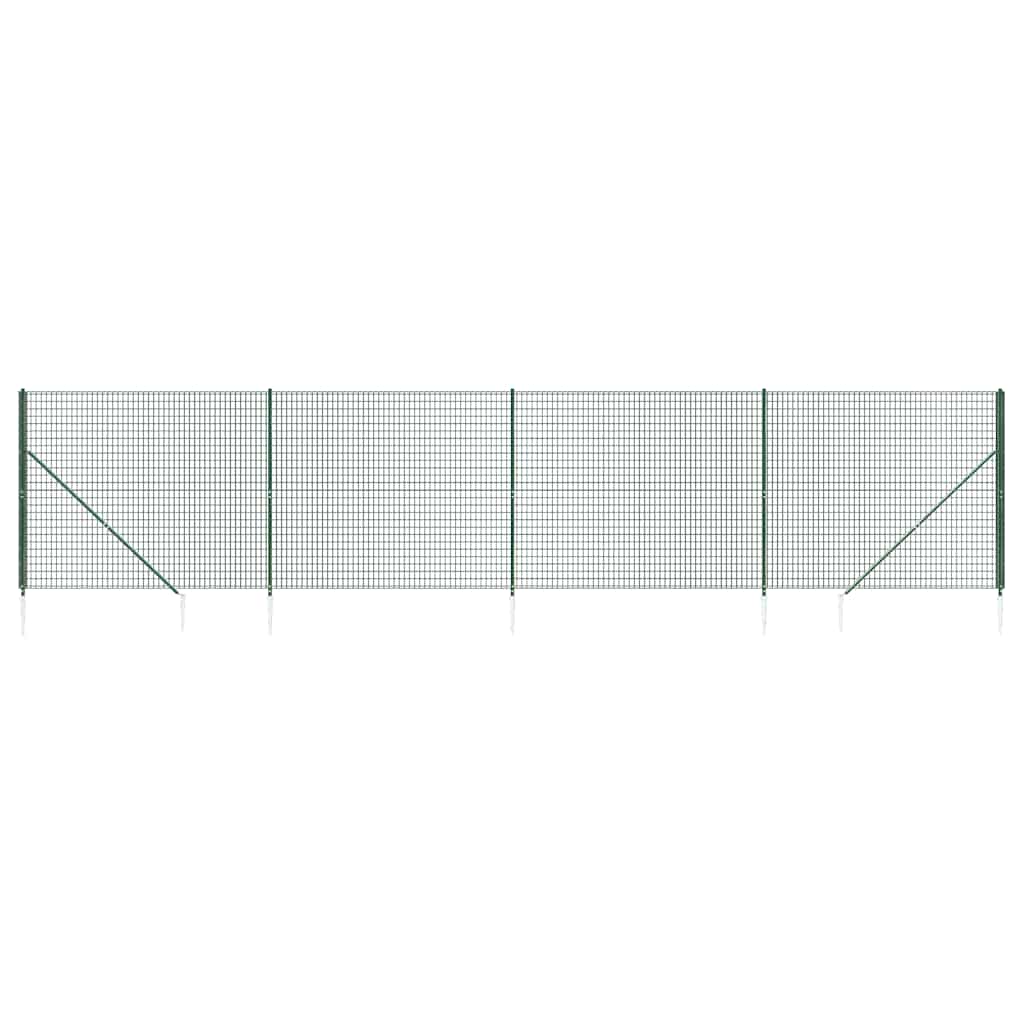 Vidaxxl Maschendrahtzaun mit Erdankern 2x10 m grün