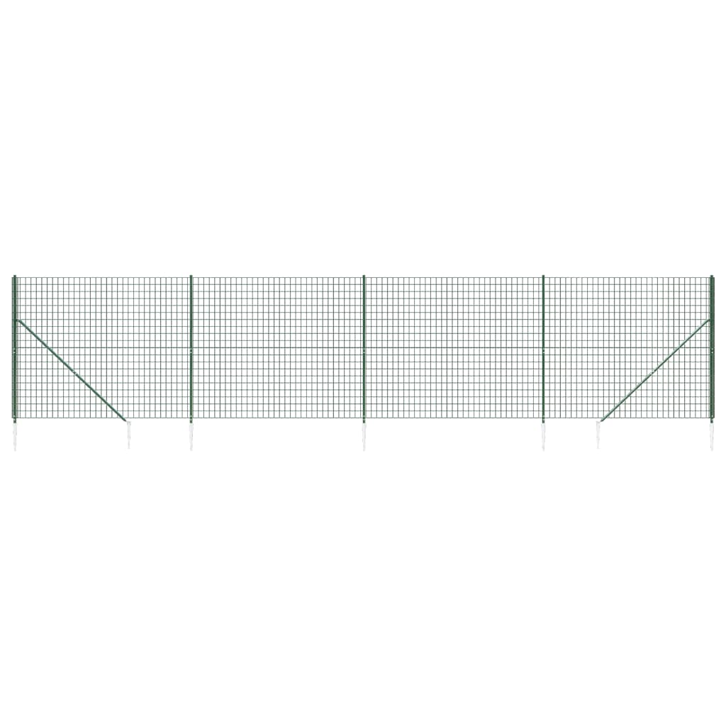 Vidaxxl Maschendrahtzaun mit Erdankern 1,6x10 m grün